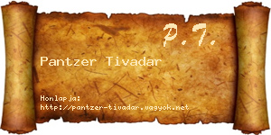 Pantzer Tivadar névjegykártya
